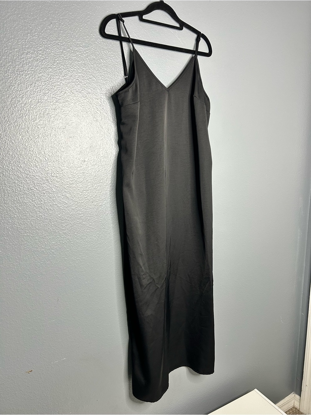 a new day Black Maxi Slip Dress with V-Neck size medium